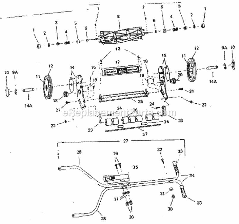 Page A Diagram and Parts List for 29191641  Craftsman Lawn Mower