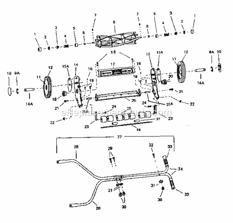 Page A Diagram and Parts List for 29191643  Craftsman Lawn Mower