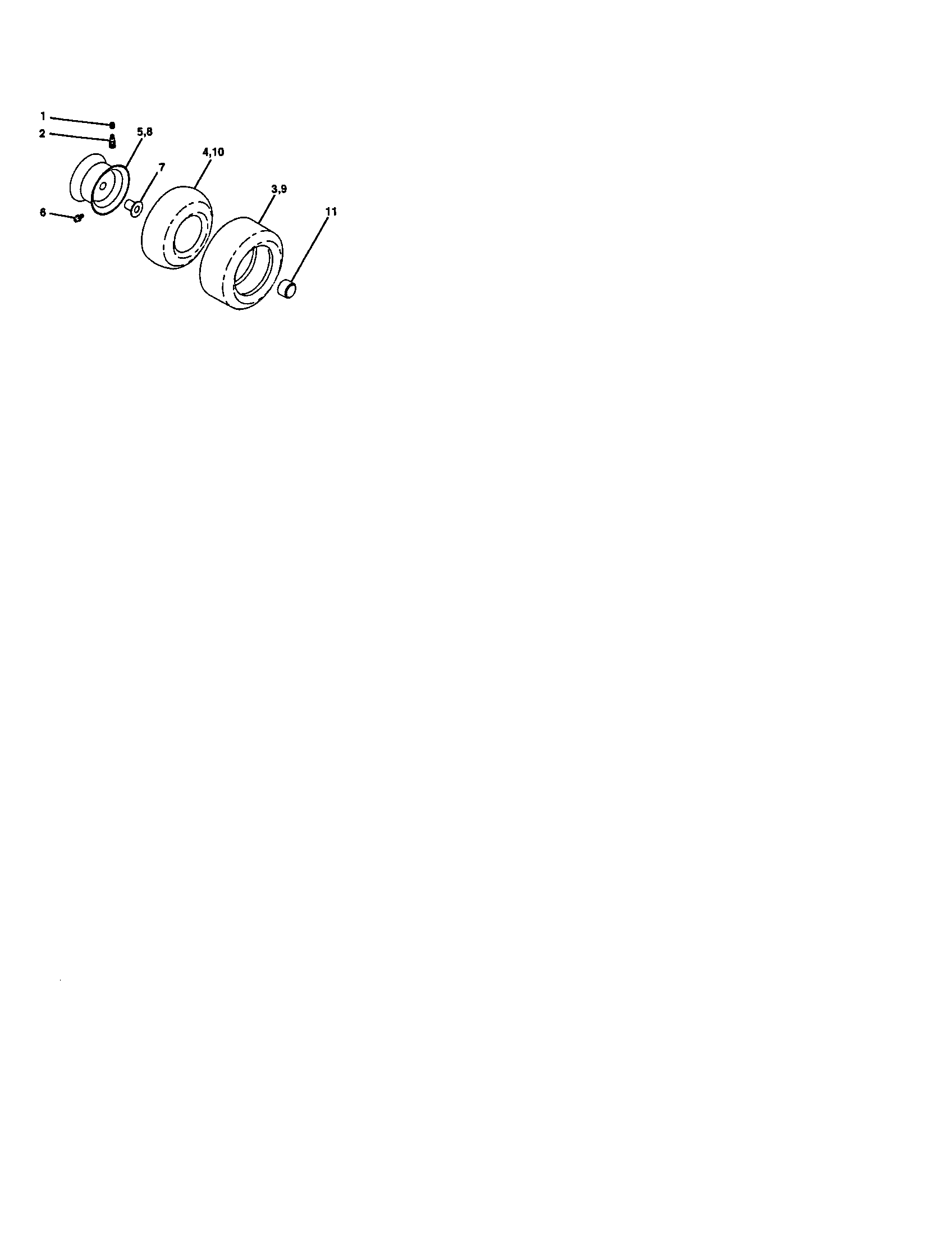 Wheels And Tires Diagram and Parts List for 917272353  Craftsman Lawn Tractor