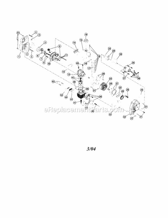 Page A Diagram and Parts List for 29256  Craftsman Cultivator
