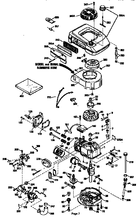 4-cycle Engine Diagram and Parts List for 143943802  Craftsman Engine