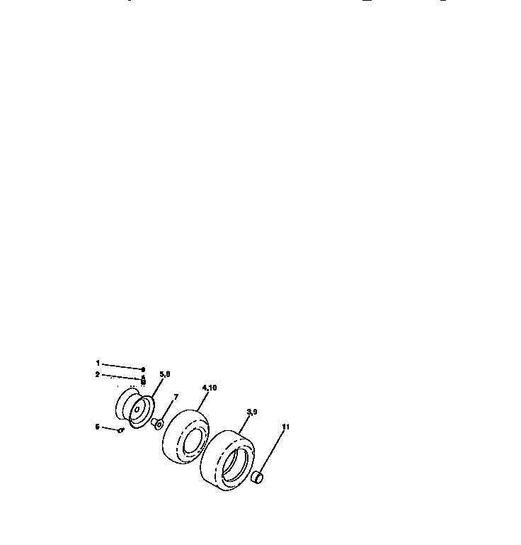 Wheel Assembly Diagram and Parts List for 917271380  Craftsman Lawn Tractor
