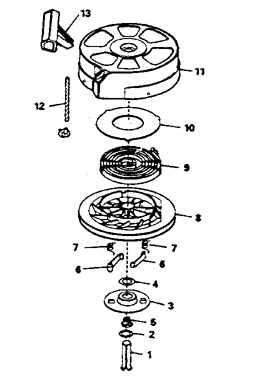 Rewind Starter Diagram and Parts List for 143384142  Craftsman Engine