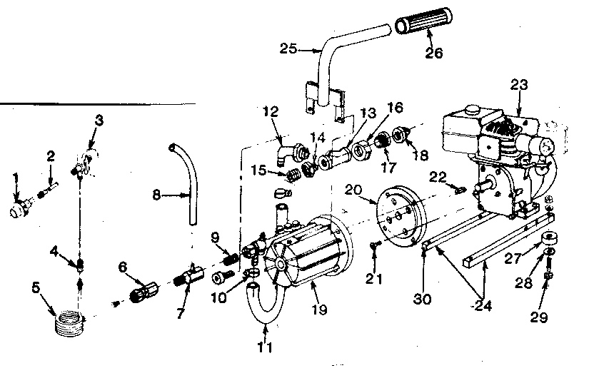 Main Frame Diagram and Parts List for 74310  Craftsman Pressure Washer
