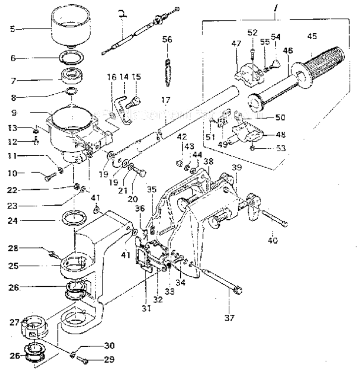 Handle_And_Bracket Diagram and Parts List for 298586191  Craftsman Engine