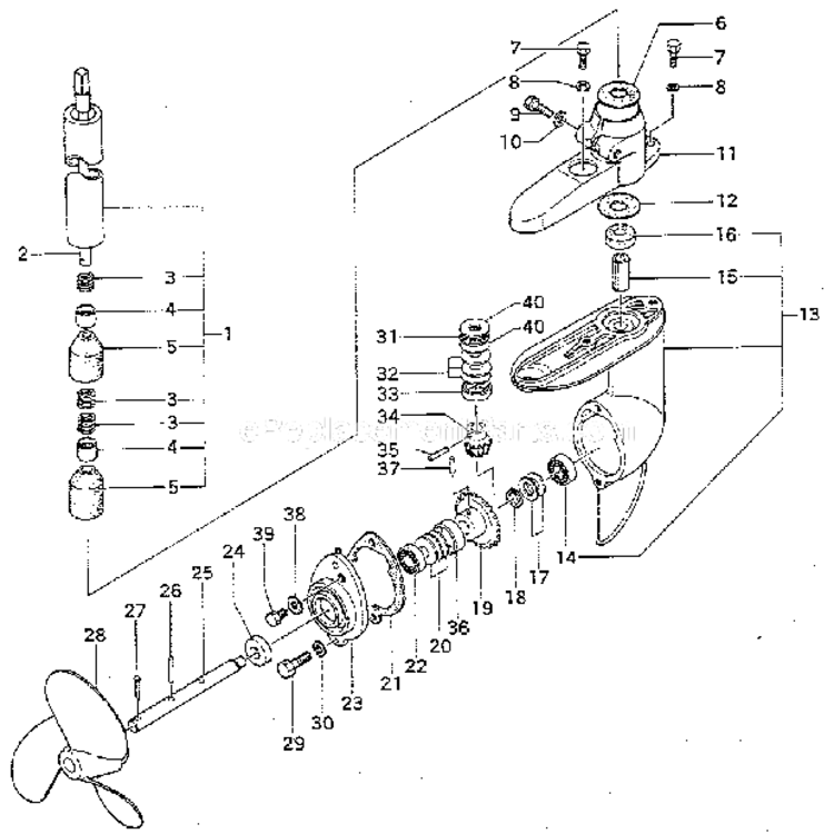 Drive_Shaft_Pipe_And_Gear_Case Diagram and Parts List for 298586191  Craftsman Engine