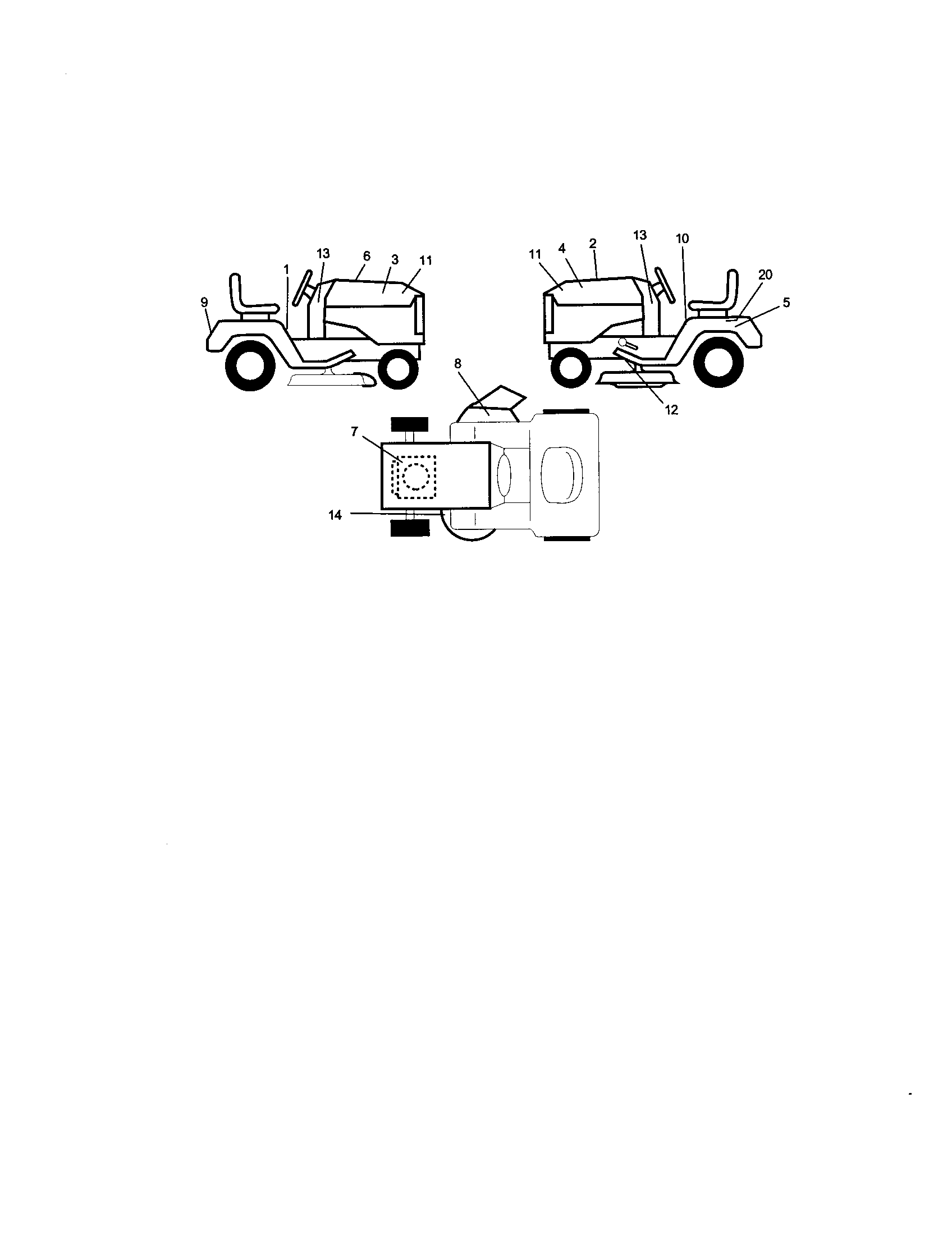 Decals Diagram and Parts List for 917272055  Craftsman Lawn Tractor