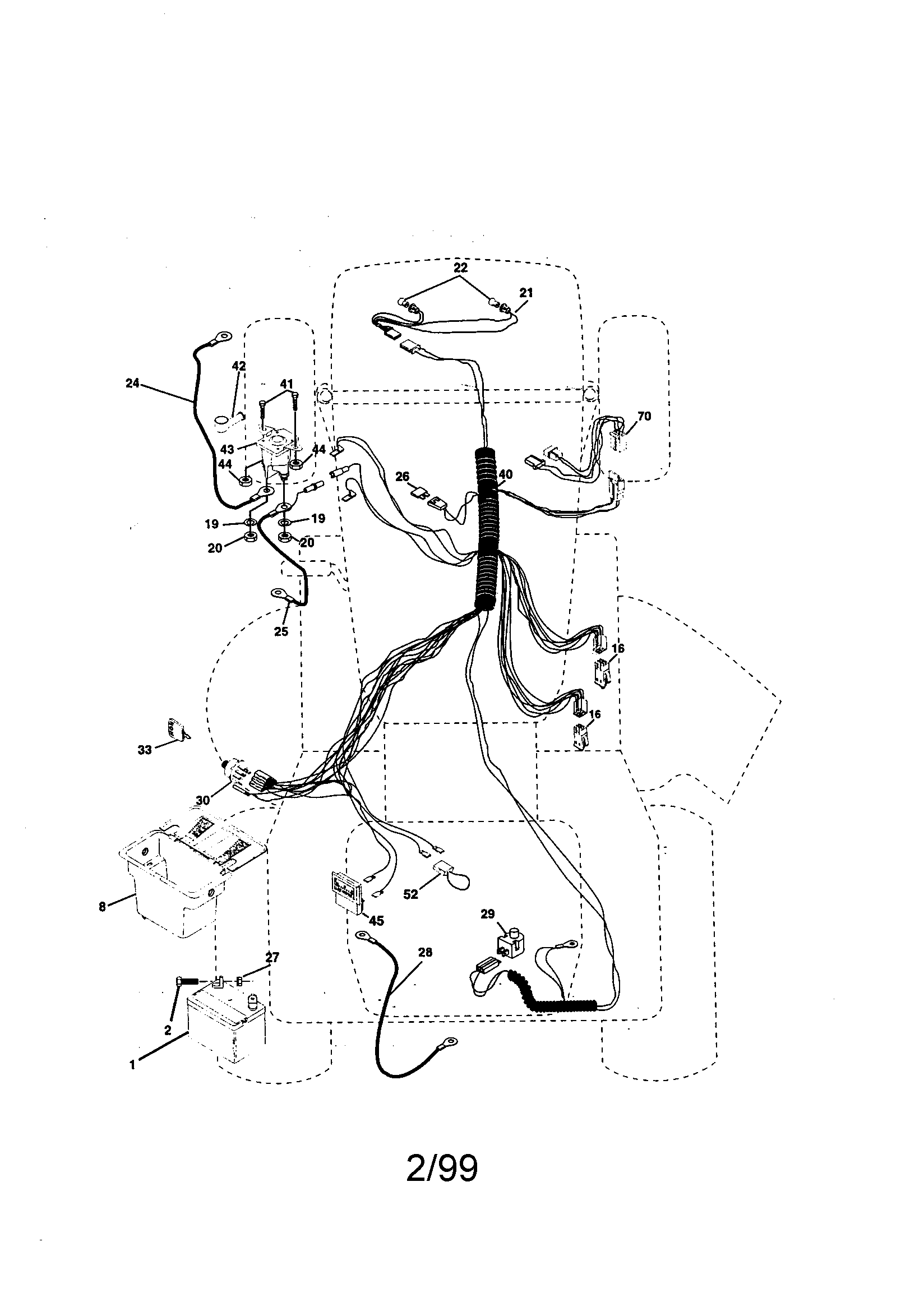 Electrical Diagram and Parts List for 917259140  Craftsman Lawn Tractor