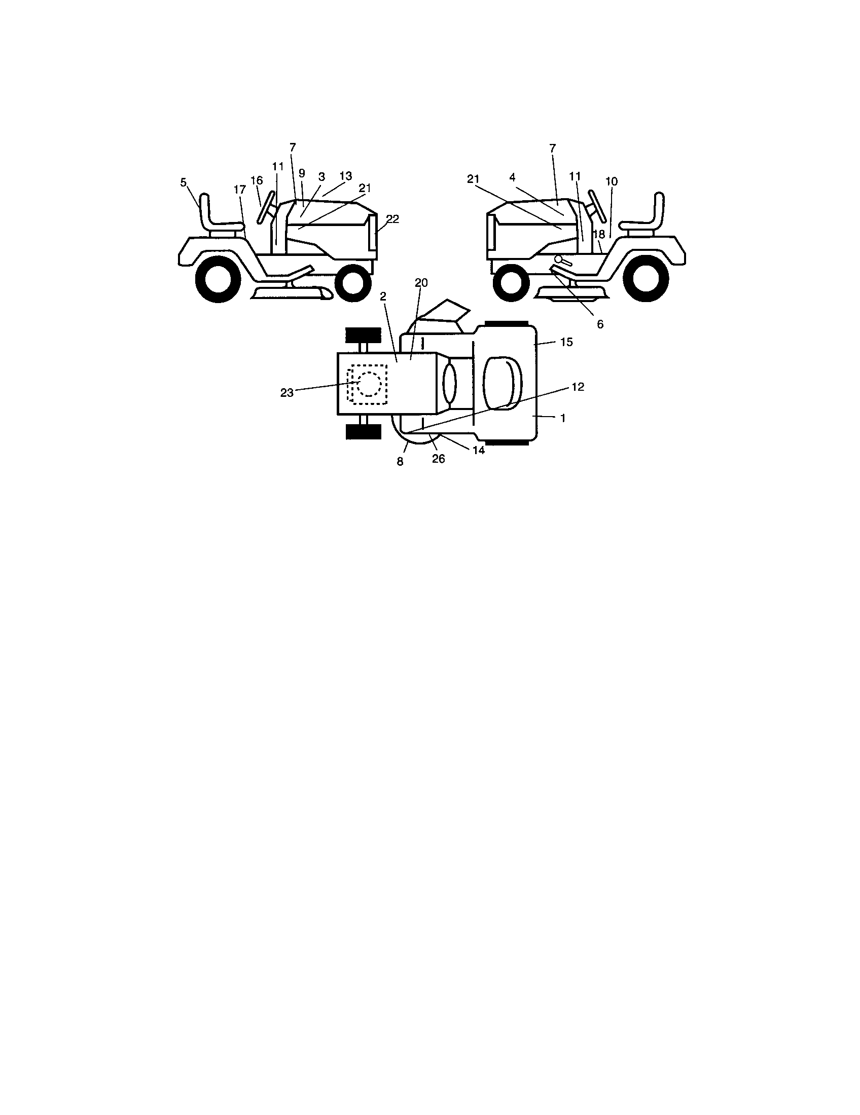 Decals Diagram and Parts List for 917273620  Craftsman Lawn Tractor