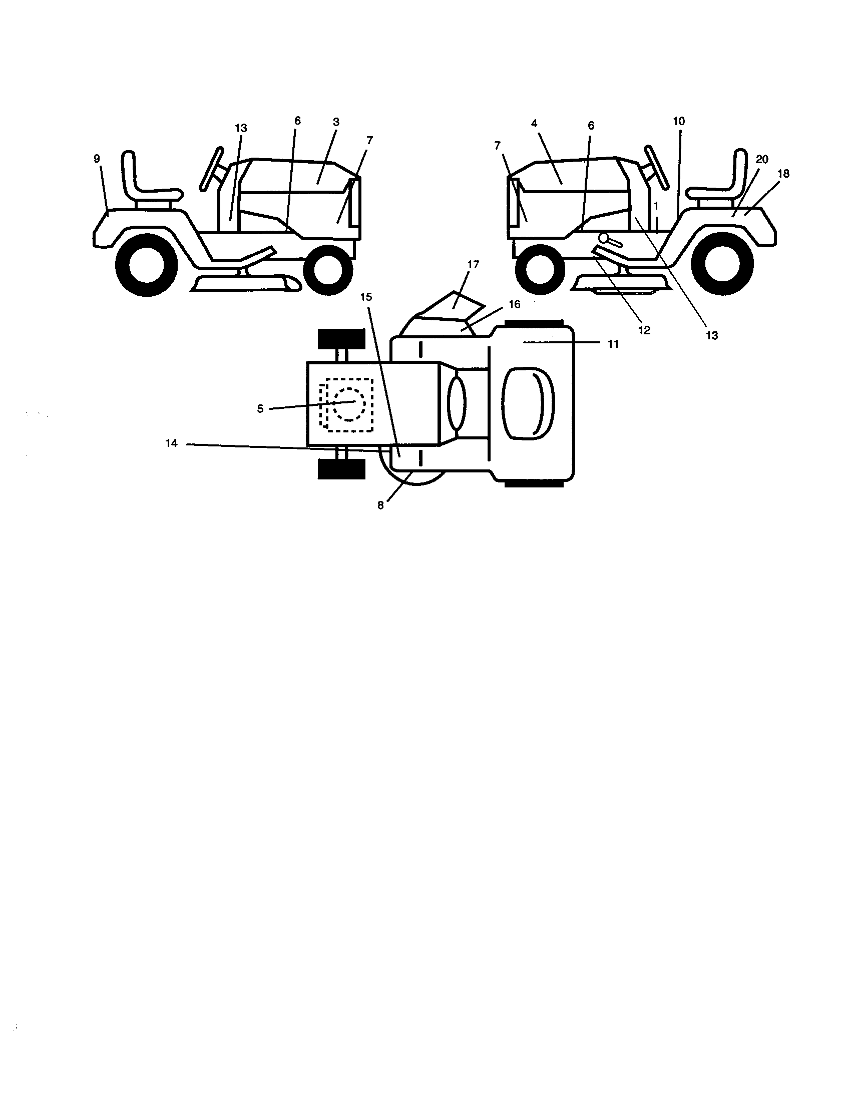 Decals Diagram and Parts List for 917277041  Craftsman Lawn Tractor