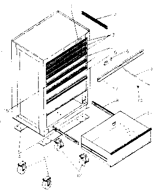 Cabinet Parts Diagram and Parts List for 706658023  Craftsman Tool Stand & Cart