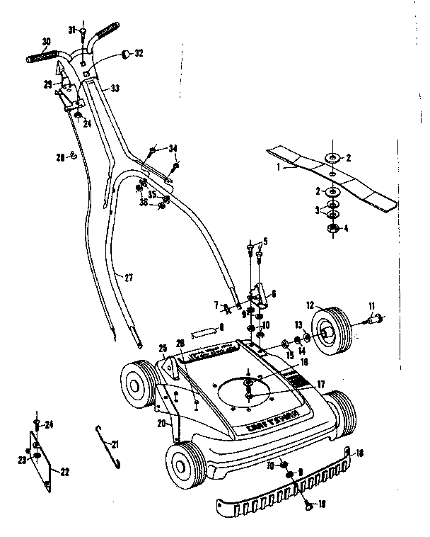 Replacement Parts Diagram and Parts List for 13191132  Craftsman Lawn Mower