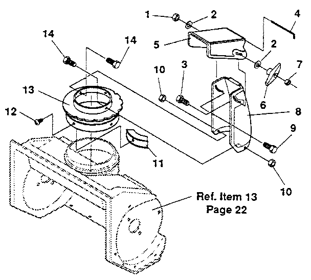 Discharge Chute Diagram and Parts List for 536884330  Craftsman Snow Blower