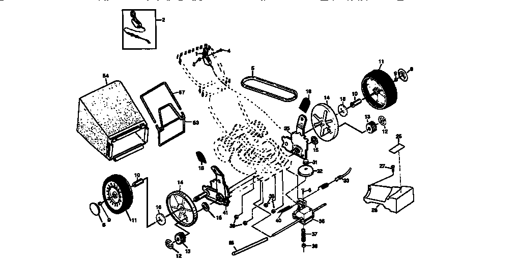 Drive Assembly Diagram and Parts List for 917379282  Craftsman Lawn Mower