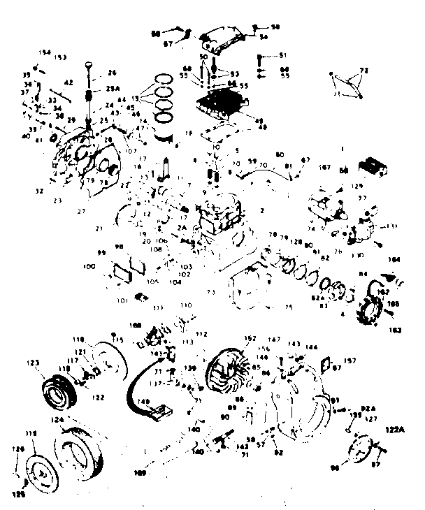 Basic Engine Diagram and Parts List for 143642012  Craftsman Engine