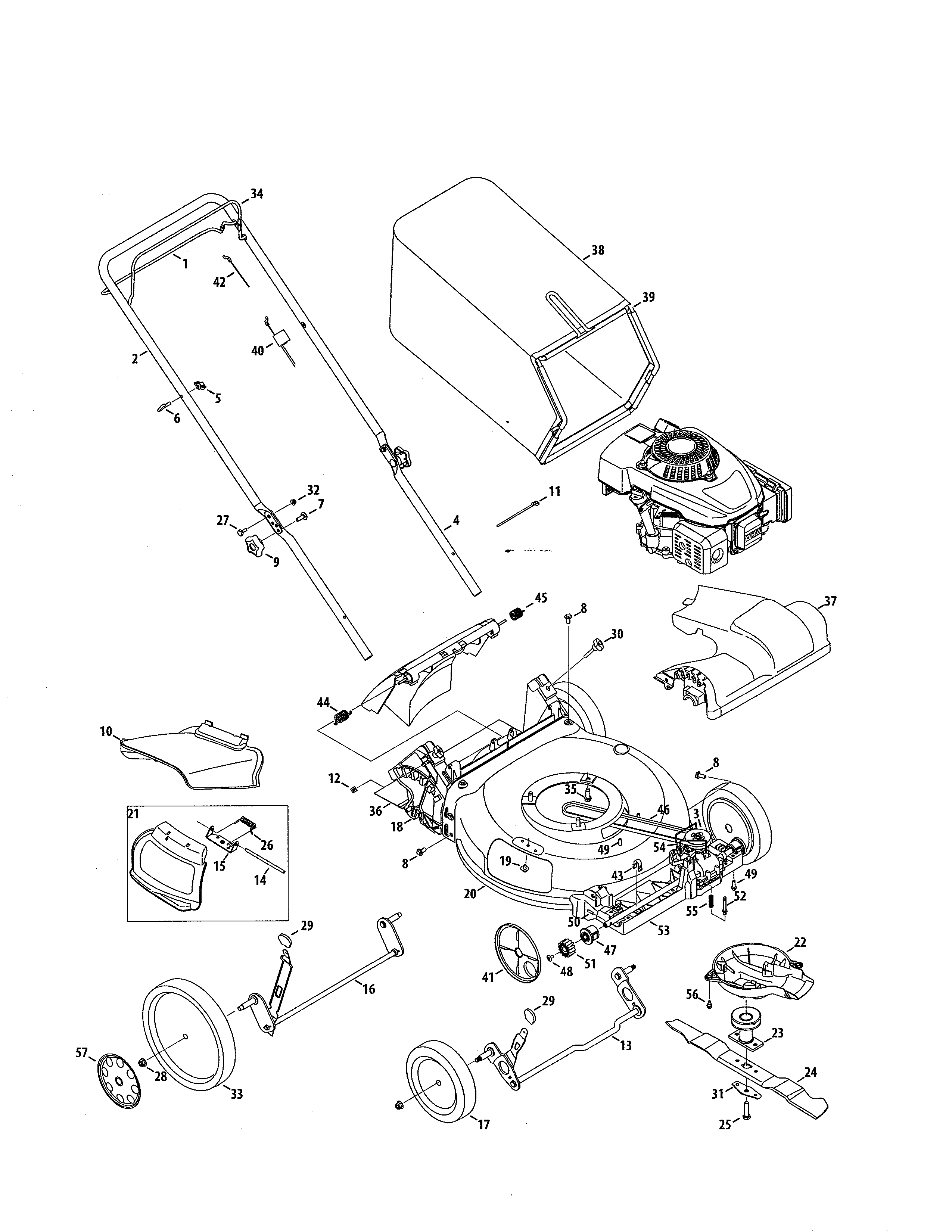 Lawn Mower Diagram and Parts List for 247377050  Craftsman Lawn Mower