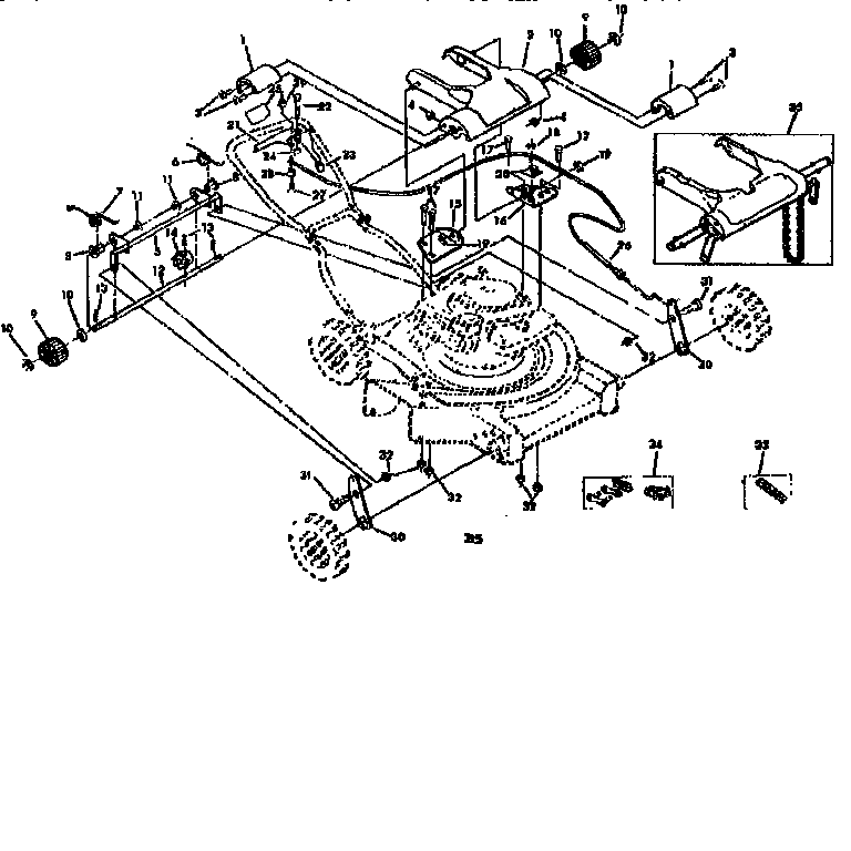 Handle Assembly Diagram and Parts List for 131973113  Craftsman Lawn Mower