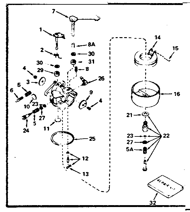 Carburetor No. 631070a Diagram and Parts List for 143784122  Craftsman Engine