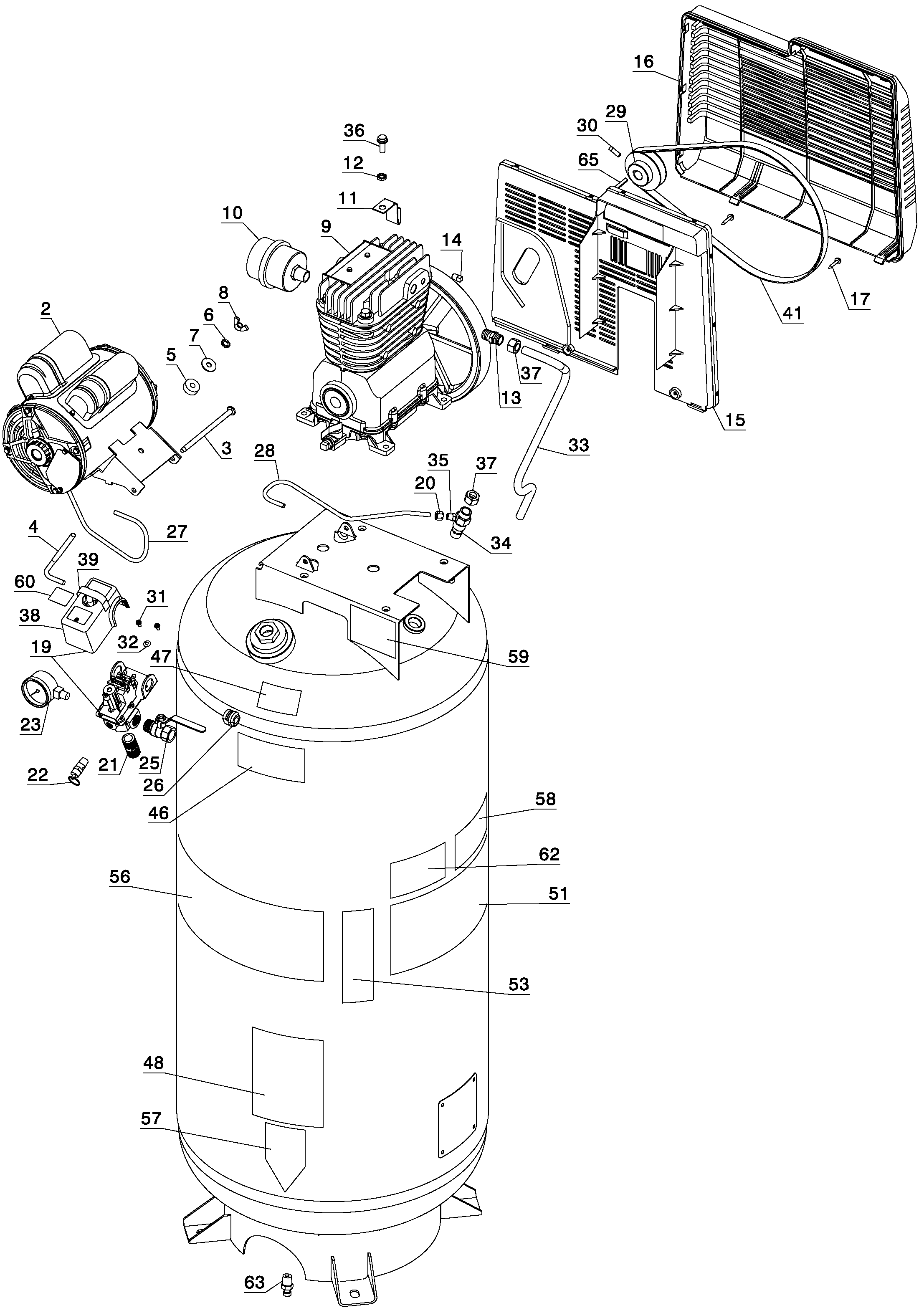 Page B Diagram and Parts List for 919-72728 2 Craftsman Compressor