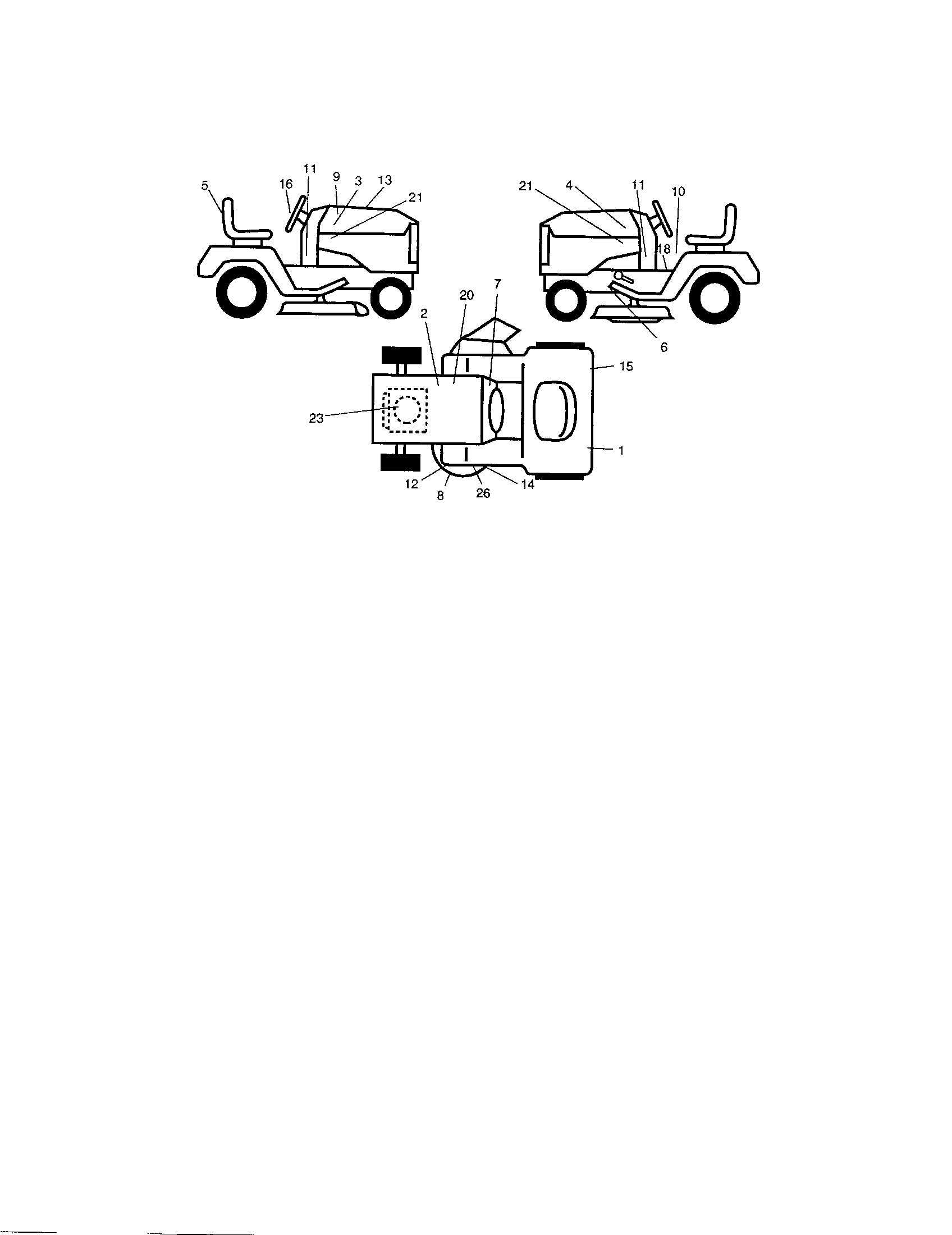 Decals Diagram and Parts List for 917273622  Craftsman Lawn Tractor