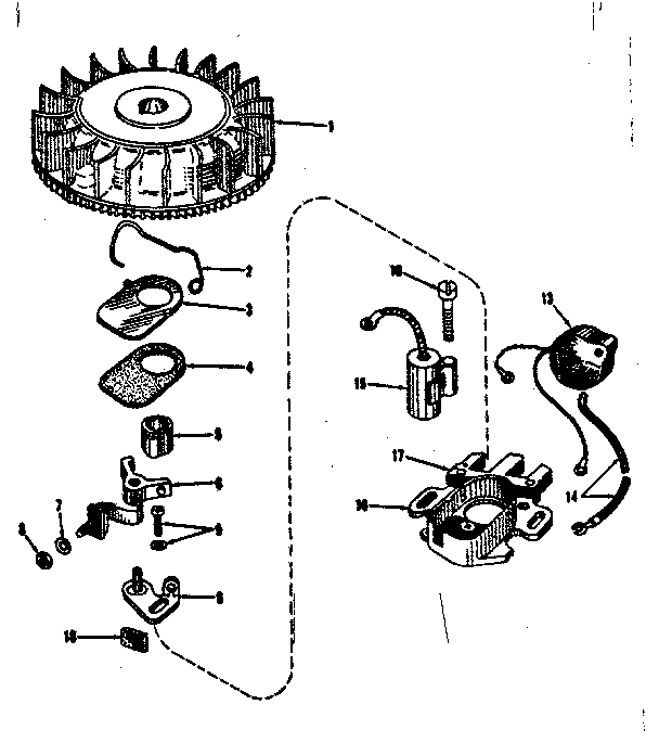 Magneto (phelon F-3220-g) Diagram and Parts List for 14320400  Craftsman Engine