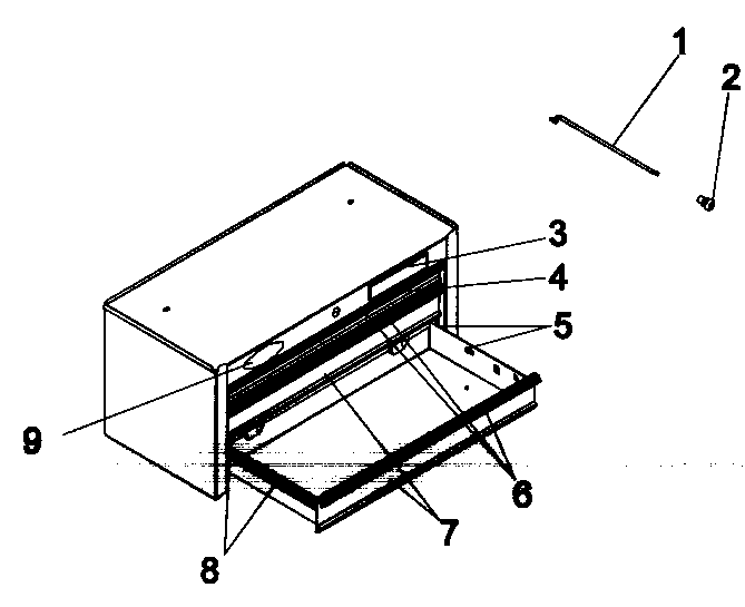 Chest Diagram and Parts List for 706618082  Craftsman Tool Stand & Cart