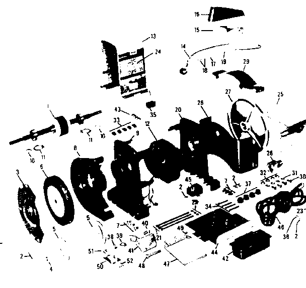 Unit Parts Diagram and Parts List for 39719395  Craftsman Grinder