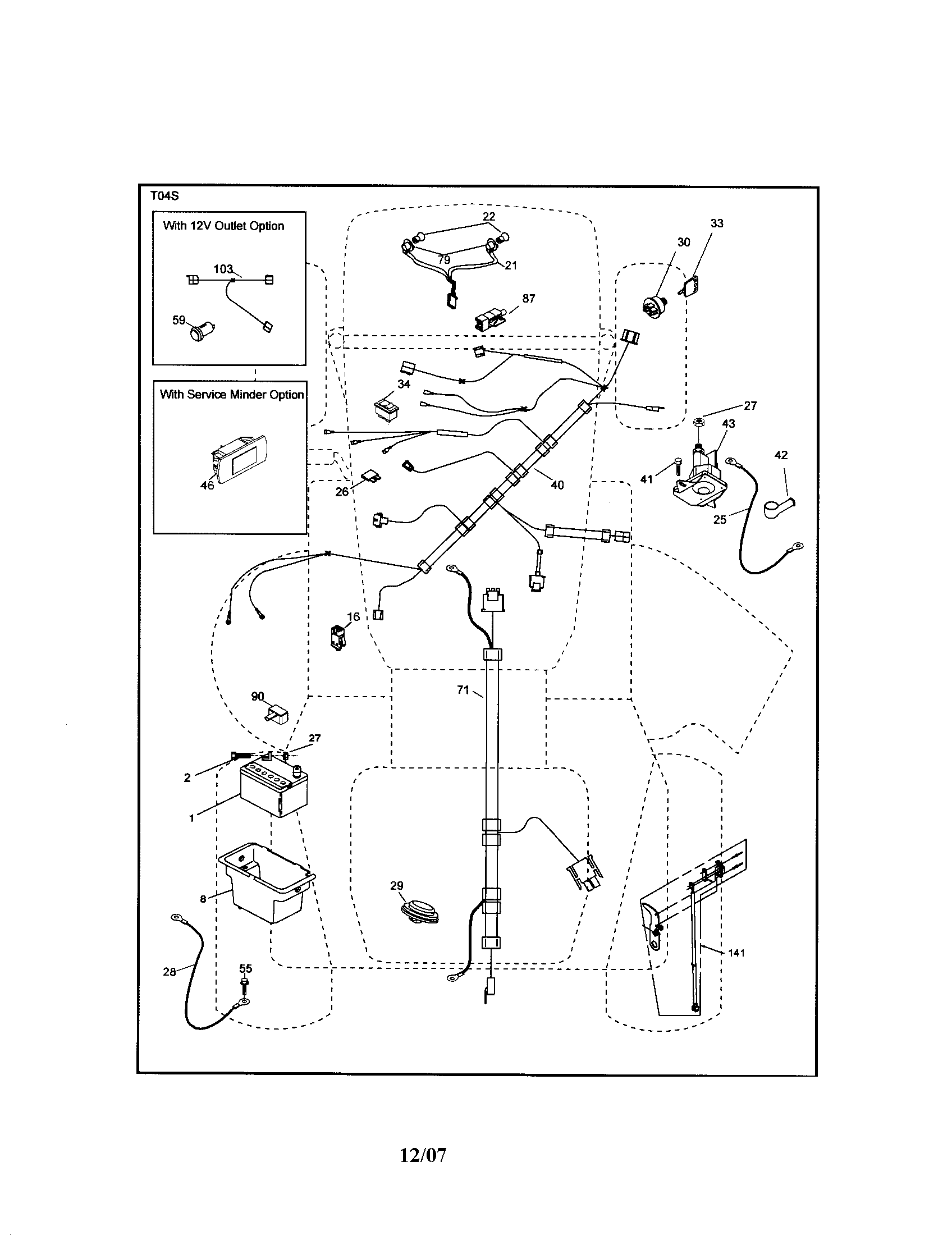 Electrical Diagram and Parts List for 917286140  Craftsman Lawn Tractor