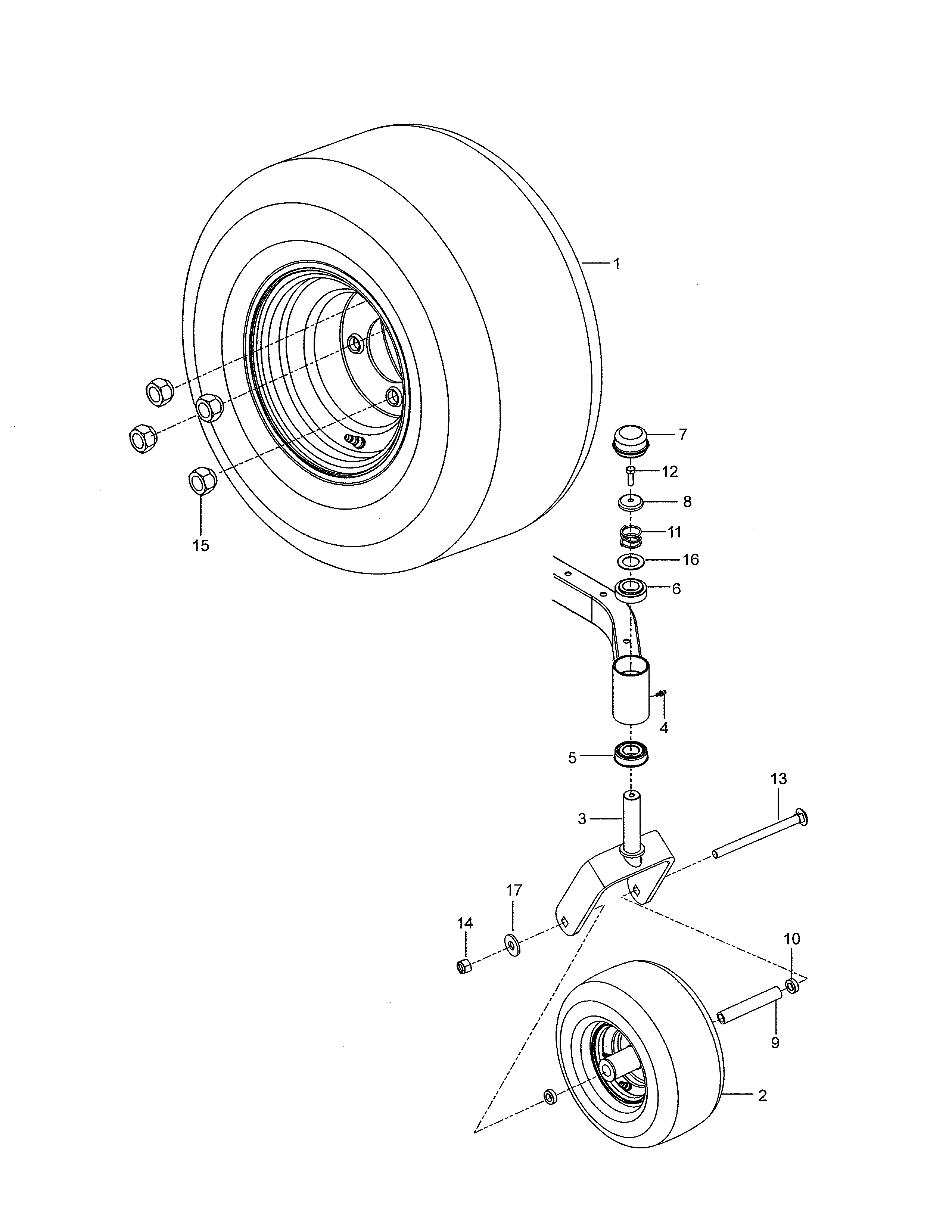 Wheels & Tires Diagram and Parts List for 917277730  Craftsman Engine