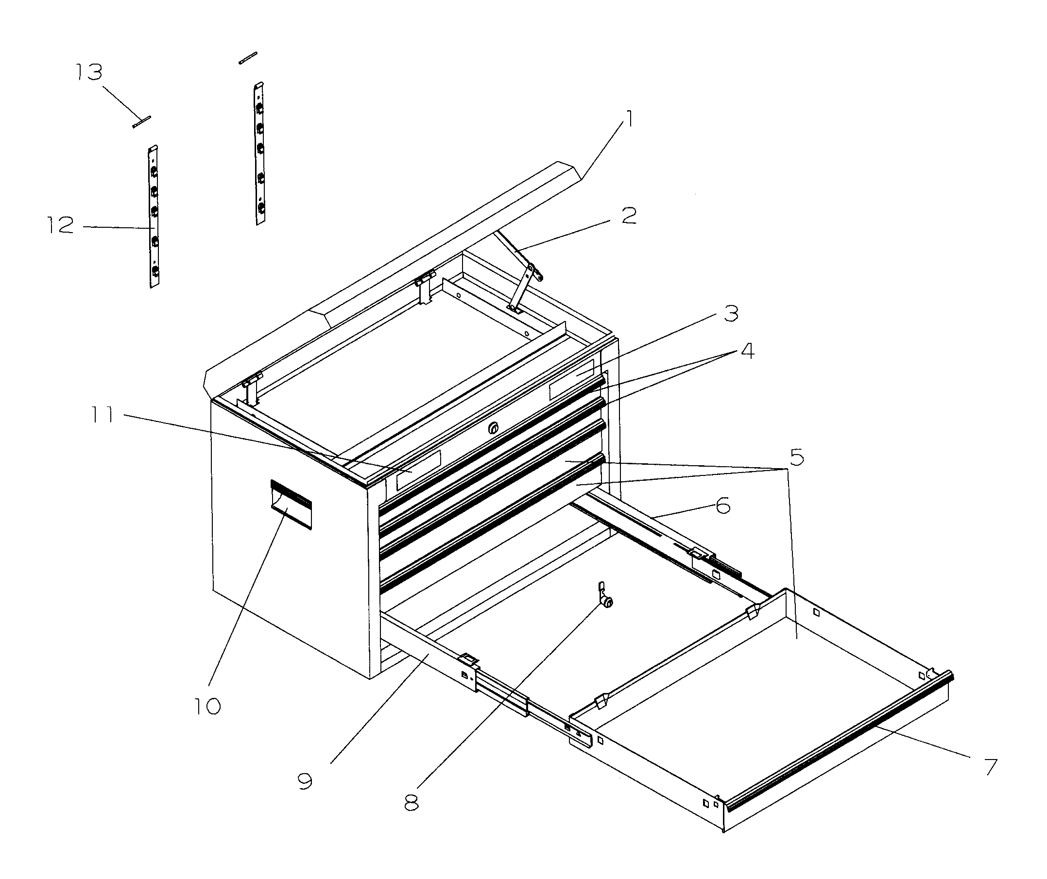 Tool Chest Diagram and Parts List for 706825270  Craftsman Tool Stand & Cart