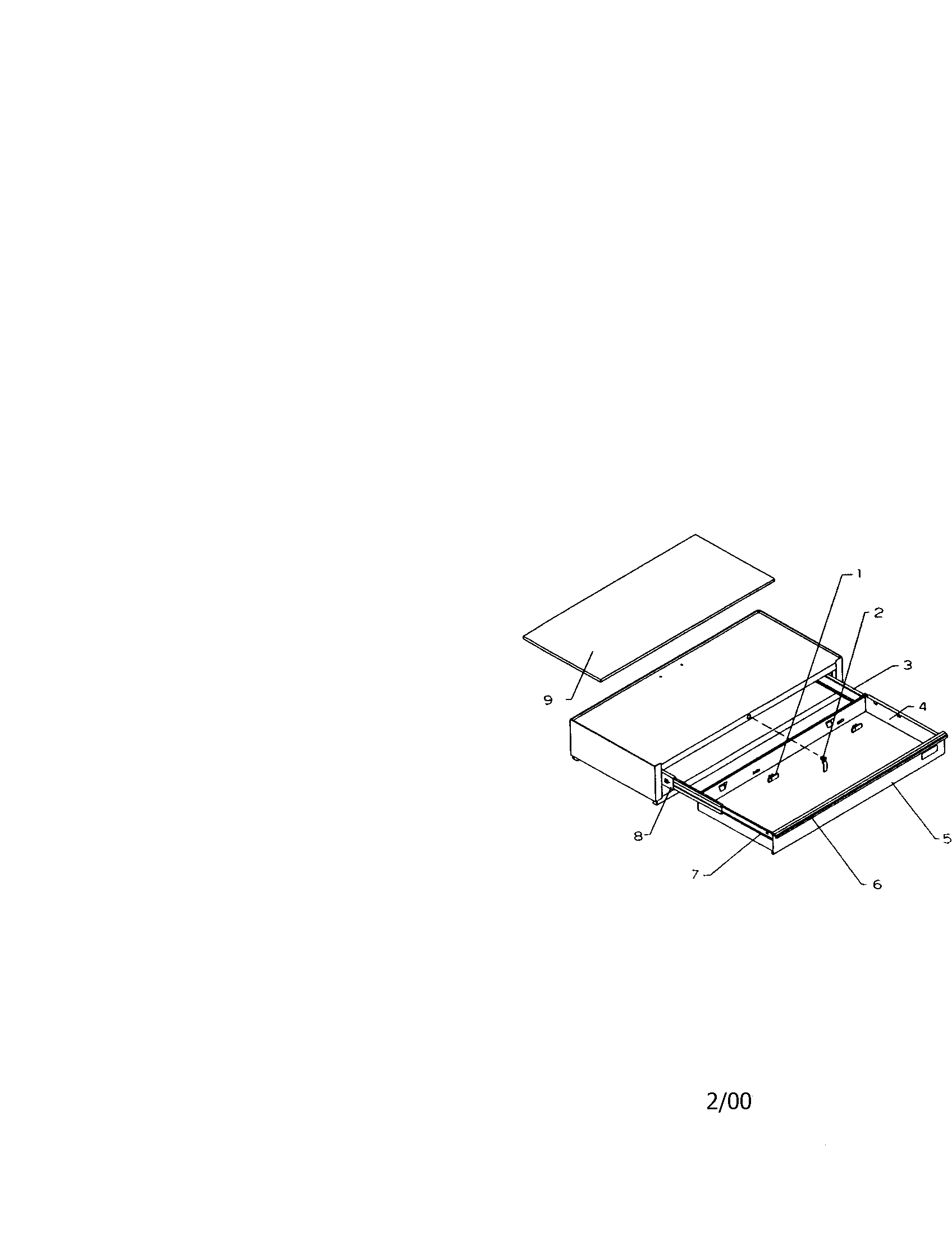 40" 1 Drawer Ball Bearing Step Up Diagram and Parts List for 706652300  Craftsman Tool Stand & Cart