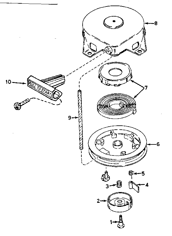 Rewind Starter No. 590537 Diagram and Parts List for 200692132  Craftsman Engine