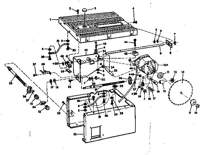 Unit Breakdown Diagram and Parts List for 11329855  Craftsman Power Motor
