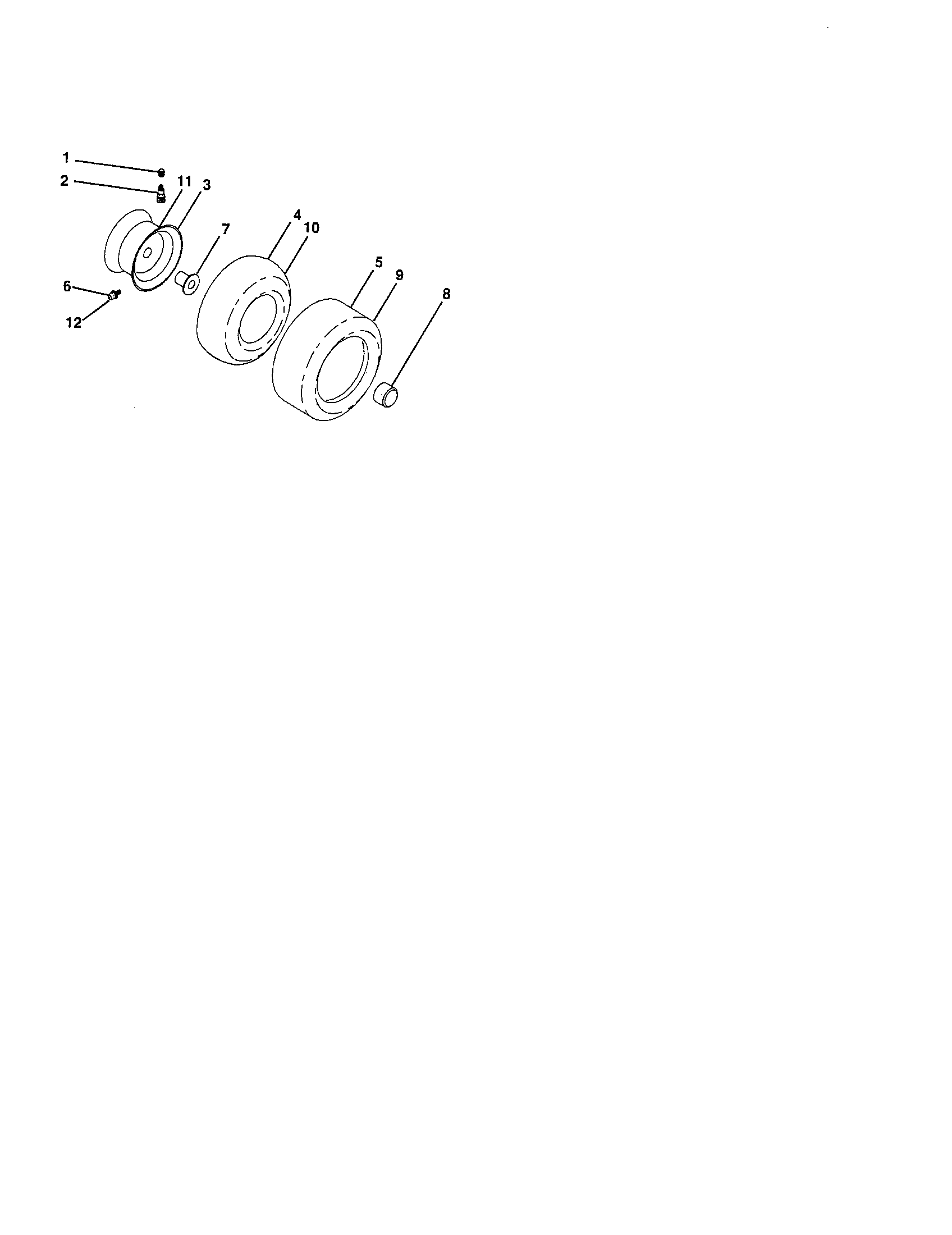 Wheels And Tires Diagram and Parts List for 917276071  Craftsman Lawn Tractor