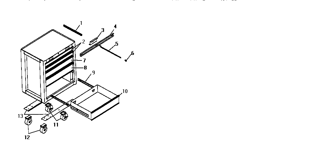 Unit Parts Diagram and Parts List for 70665399CB  Craftsman Tool Stand & Cart