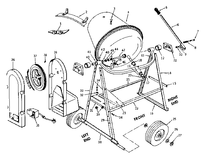 Unit Parts Diagram and Parts List for 7137536  Craftsman Cement Mixer