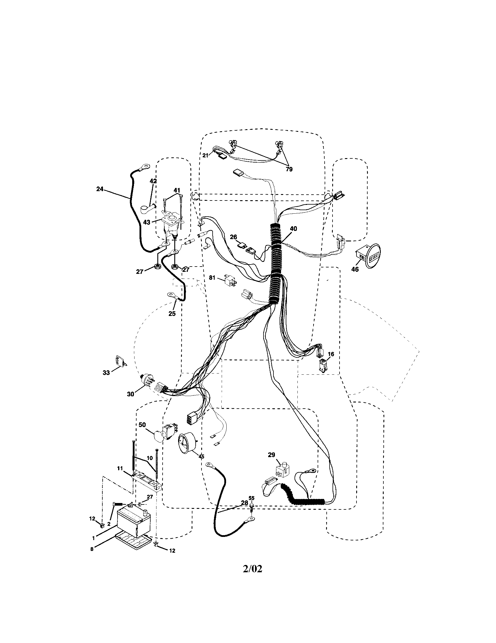Electrical Diagram and Parts List for 917272264  Craftsman Lawn Tractor