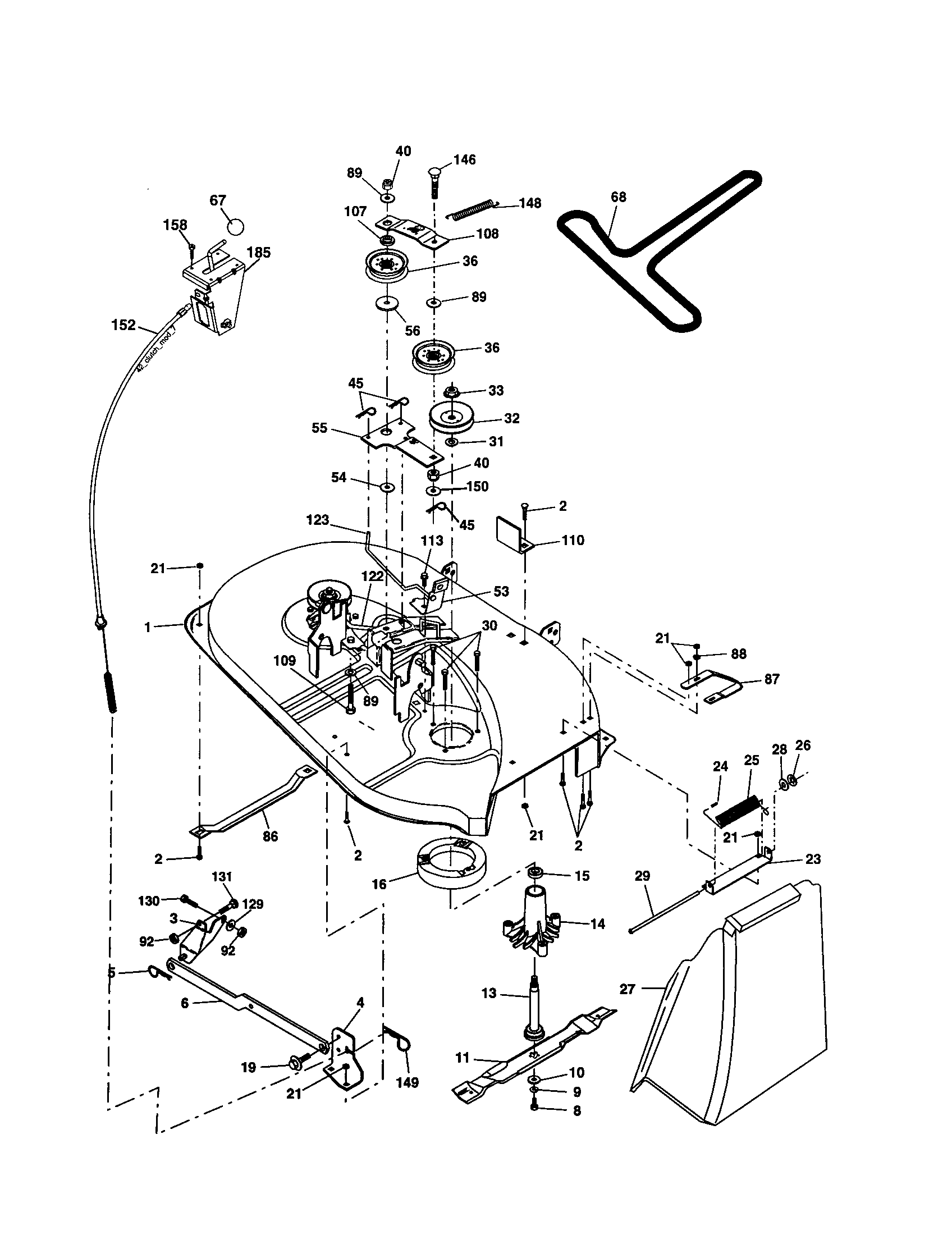 Mower Diagram and Parts List for 917277250  Craftsman Lawn Tractor