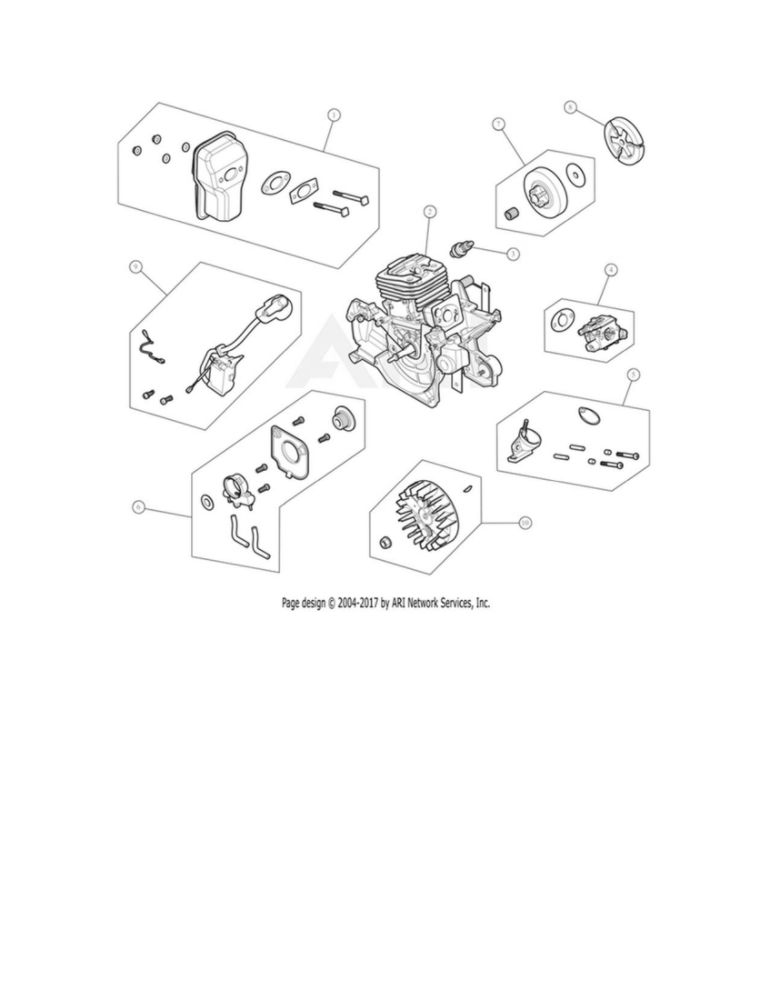 Short Block/Muffler/Carburetor Diagram and Parts List for CMXGSAMCX4218  Craftsman Chainsaw