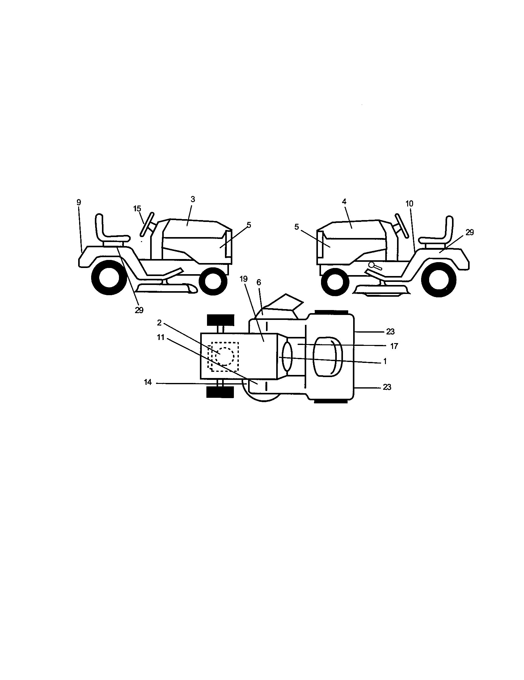 Decals Diagram and Parts List for 917279982  Craftsman Lawn Tractor