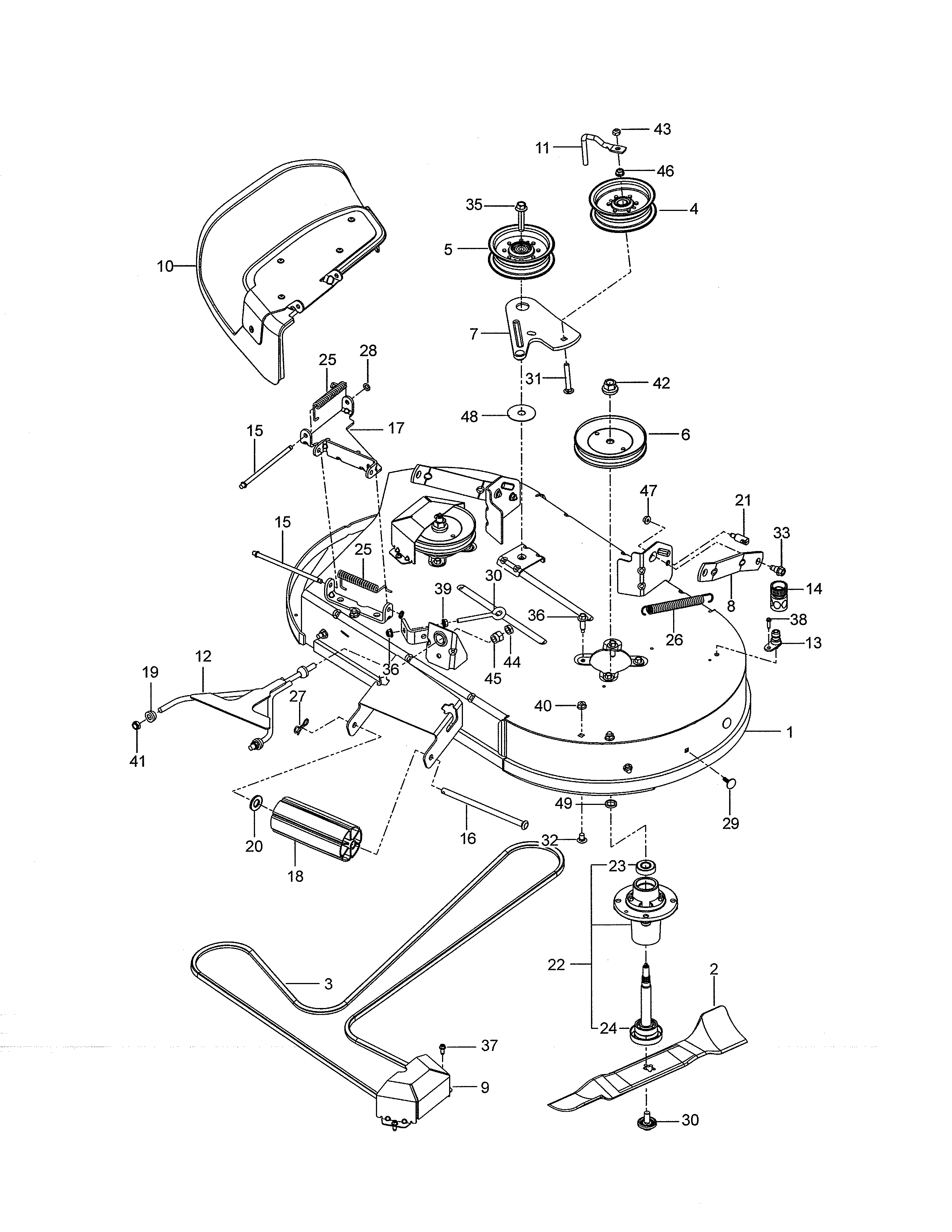 Mower Deck/cutting Deck Diagram and Parts List for 917277710  Craftsman Engine