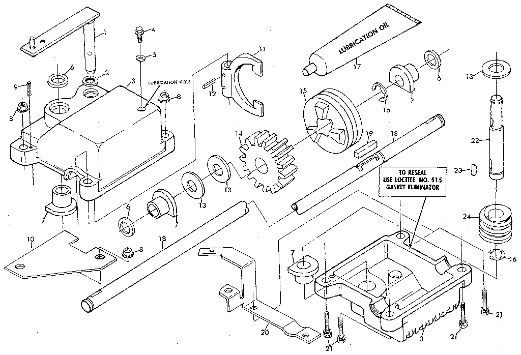 Gear Case Assembly Part No. 81080 Diagram and Parts List for 131974110  Craftsman Lawn Mower