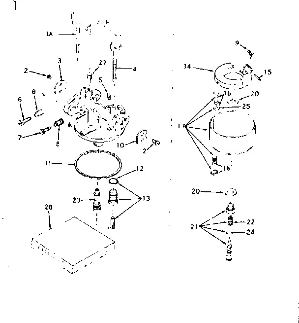 Carburetor Diagram and Parts List for 143609072  Craftsman Engine