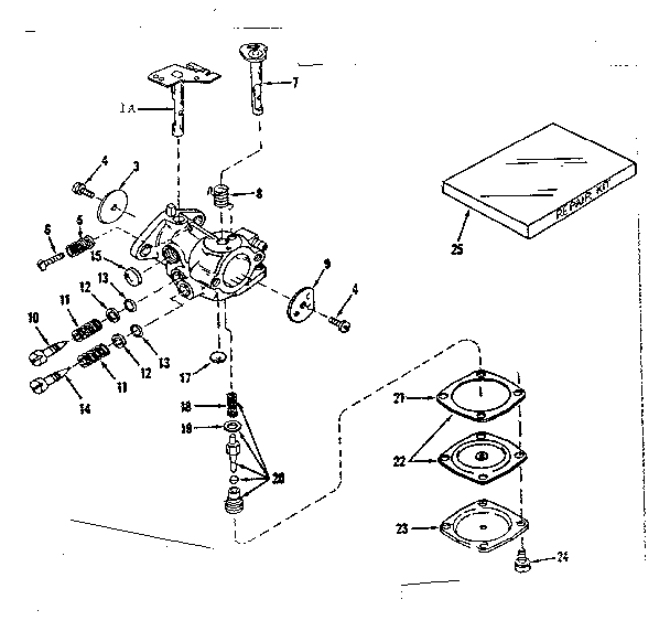 Carburetor No. 630875 (power Products) Diagram and Parts List for 143123091  Craftsman Engine