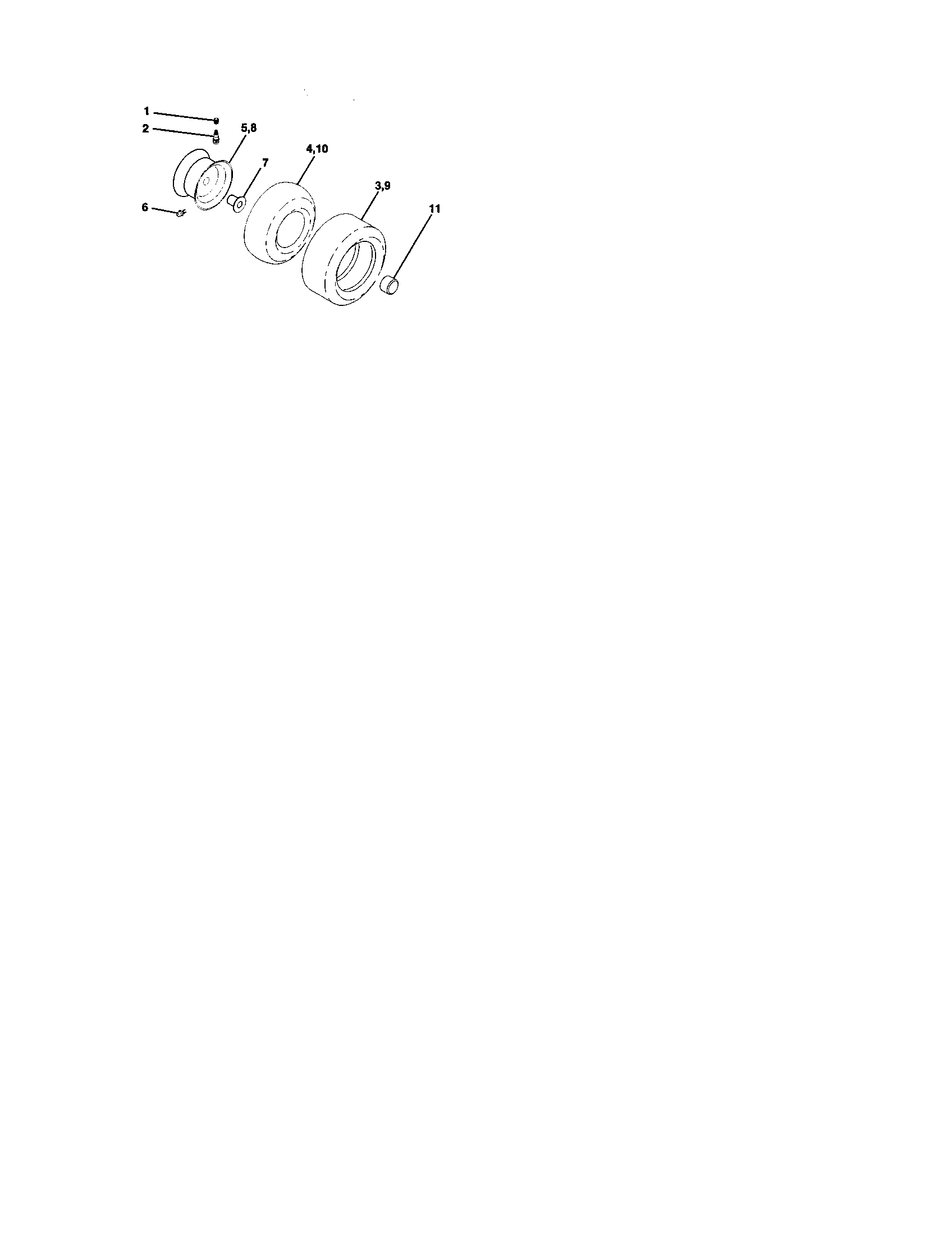 Wheels And Tires Diagram and Parts List for 917273372  Craftsman Lawn Tractor