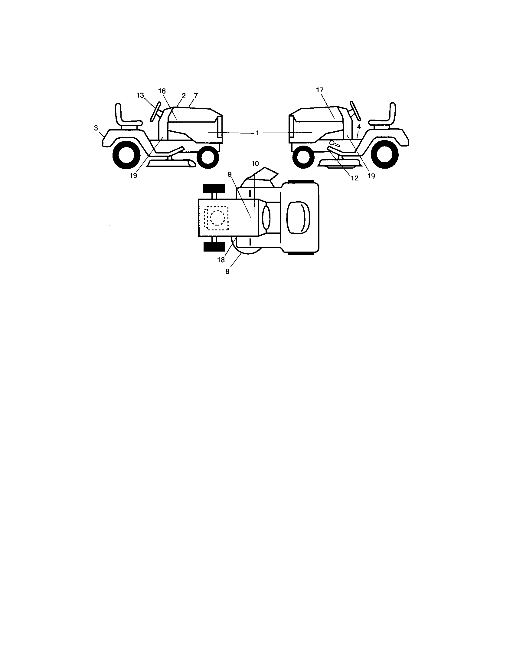 Decals Diagram and Parts List for 917276903  Craftsman Lawn Tractor
