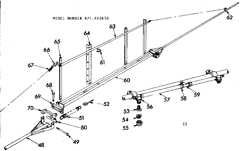 Center Boom Assembly Diagram and Parts List for 471462610  Craftsman Pressure Washer
