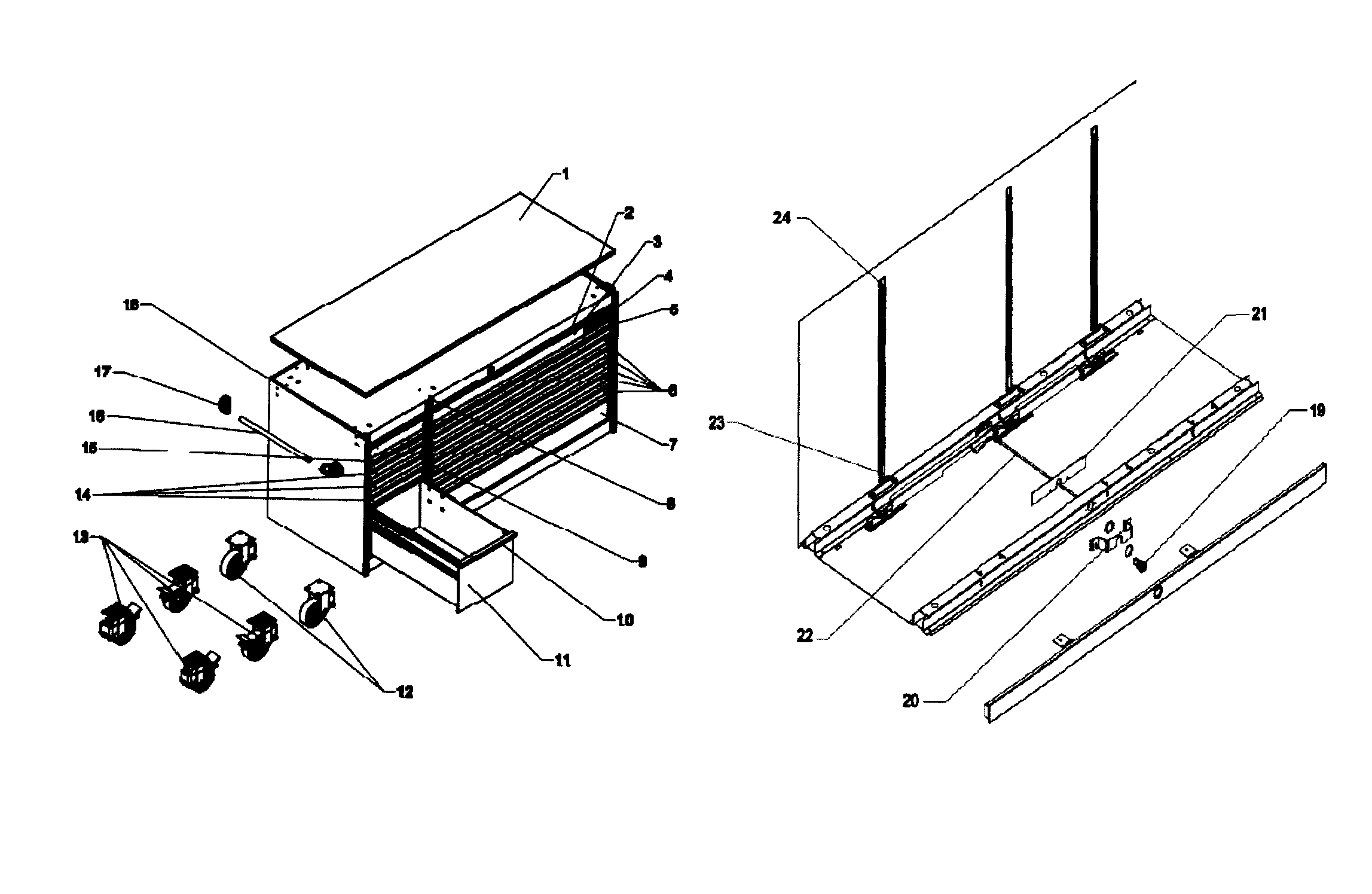Tool Chest Diagram and Parts List for 706452760  Craftsman Tool Stand & Cart