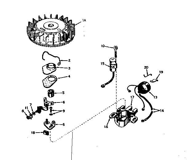 Magneto Diagram and Parts List for 143174252  Craftsman Engine