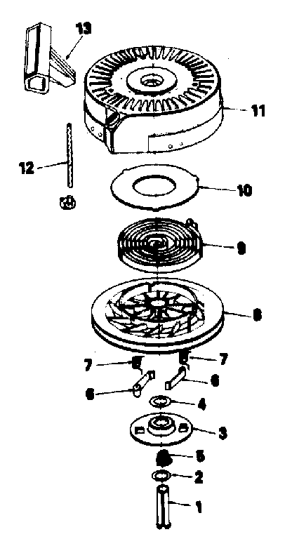 Rewind Starter No. 590621 Diagram and Parts List for 143384402  Craftsman Engine
